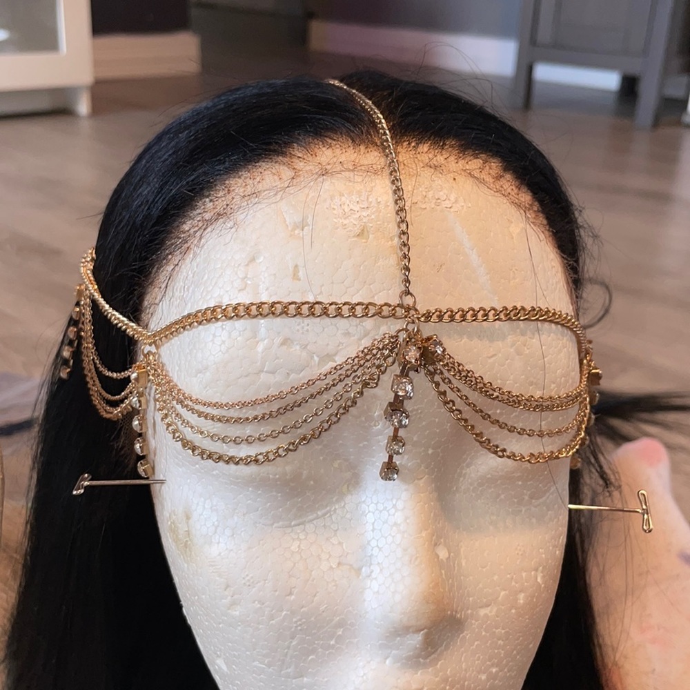 Gold headband with crystals #71